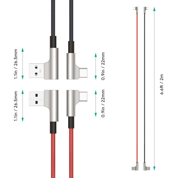 AUKEY cable, 90-degree connector