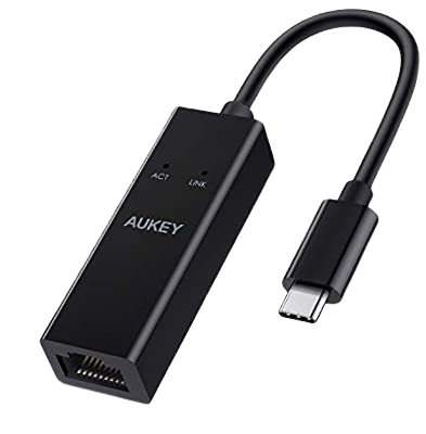 AUKEY USB-C to Gigabit Ethernet Adapter Black CB-A30 أوكي محول USB-C إلى مدخل جيجابايت Ethernet أسود CB-A30