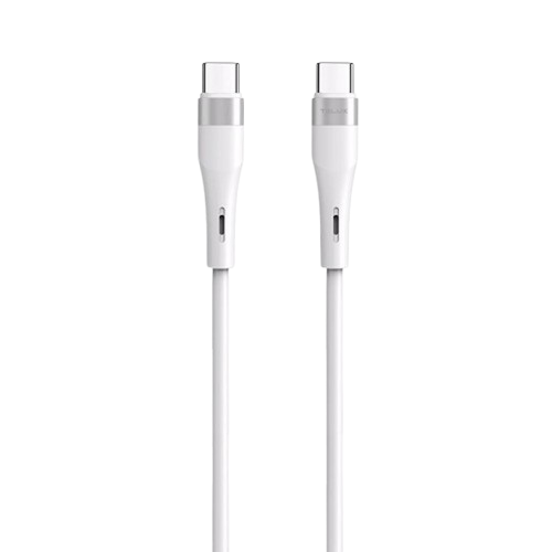 telux hyperx silicon usb-c to usb-c cable 1.2m/3.9ft white