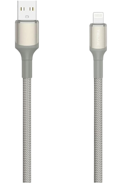 telux flexix braided usb-a lightning cable 1m/3ft titanium