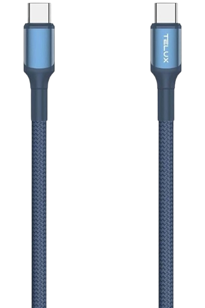 كابل تلُكس فليكسكس مجدول 60 واط usb-c إلى usb-c بطول 1 متر / 3 قدم (رمادي داكن)