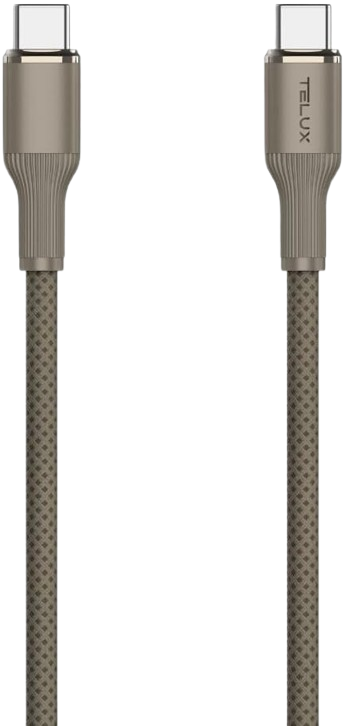 telux swiftx 60w braided usb-c to usb-c cable 1m/3ft brown