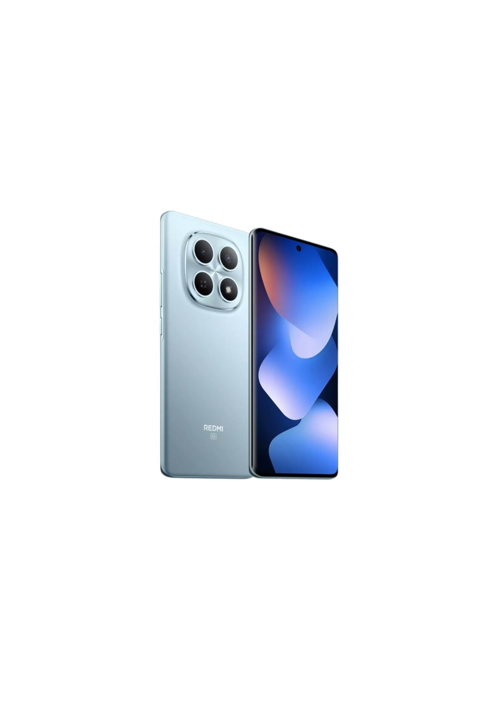 xiaomi redmi note 15 8+256 5g glacier blue smartphone with amoled display and sleek modern design.
