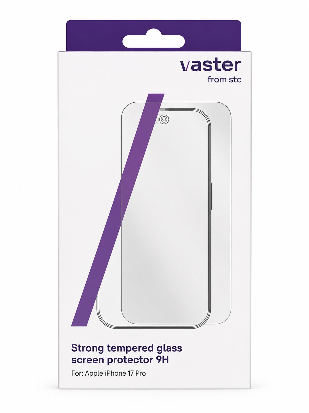 vaster from stc tempered glass screen protector for iphone 17 pro with full coverage protection
