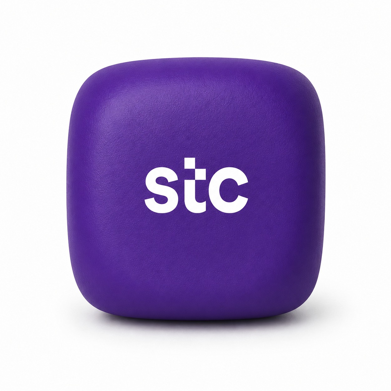stc square stress ball with soft squeezable texture and compact modern design.