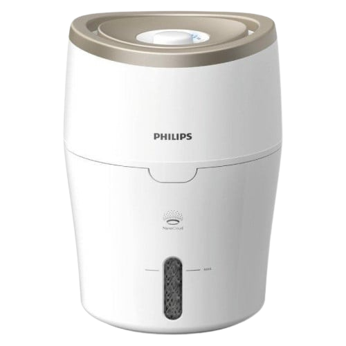 modern air humidifier operating quietly in a bedroom with soft mist output.