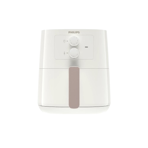 white and rose-gold air fryer with rapid air technology and 4.1l capacity placed on a modern kitchen counter.
