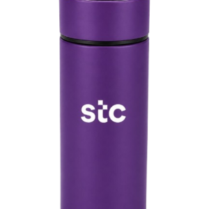 كوب حراري stc بنفسجي بغطاء عملي وتصميم مدمج، مثالي للقهوة والعمل والتنقل والاستخدام اليومي.