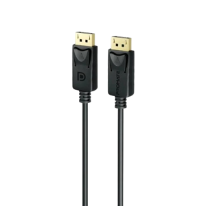 كيبل بروميت DPLink-120 DisplayPort بطول 1.2 متر وعرض نطاق 32.4Gbps وموصلات مطلية بالذهب باللون الأسود.